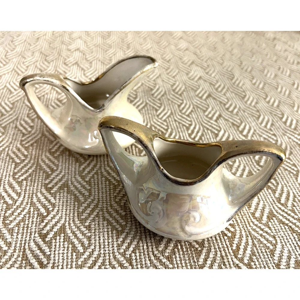 Vintage Lustreware Creamer and Sugar Set 2.5